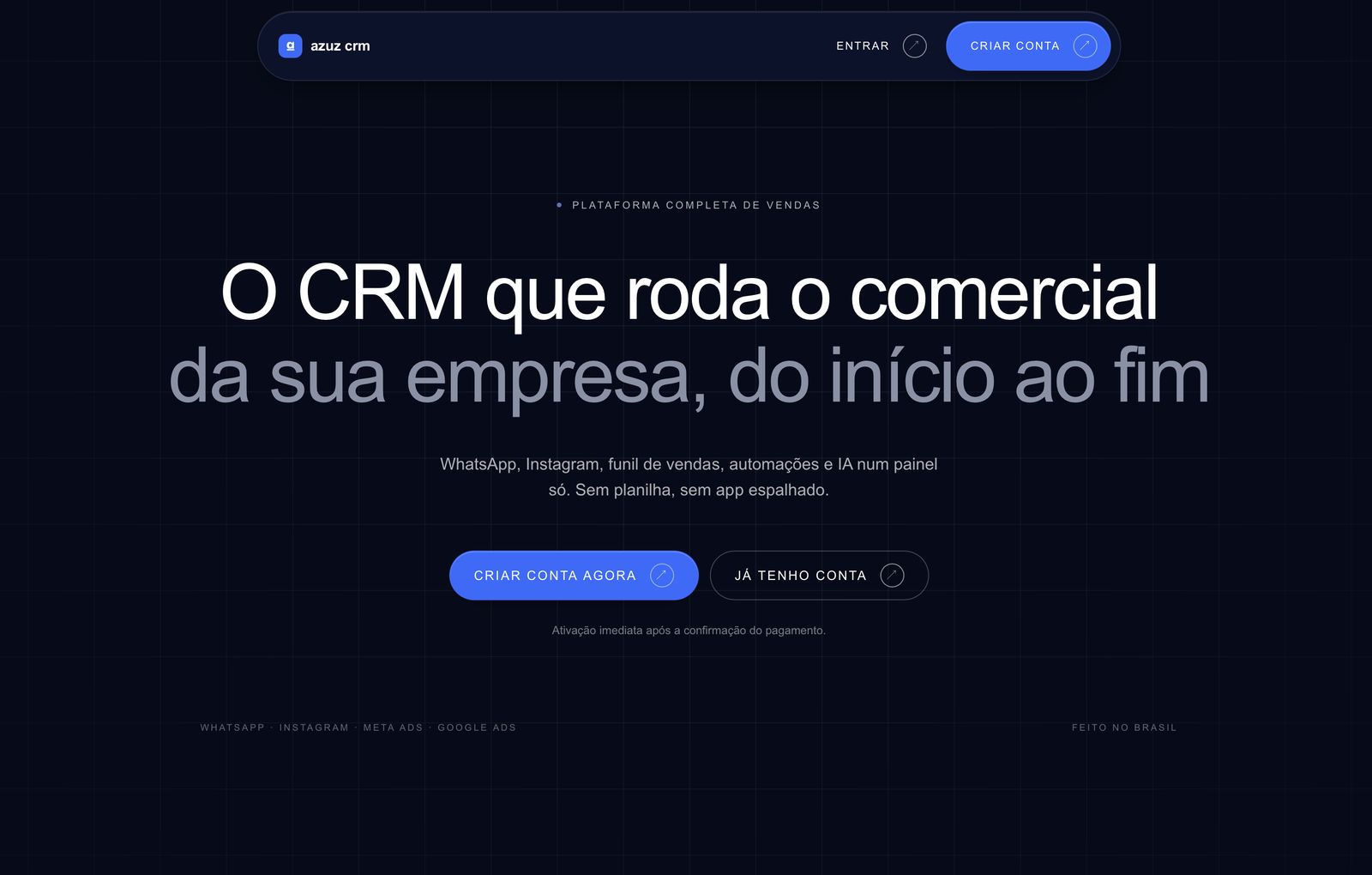 LANDING PAGE · AZUZ CRM